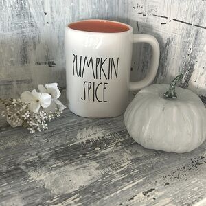 Rae Dunn double sided PUMPKIN SPICE / HEART mug